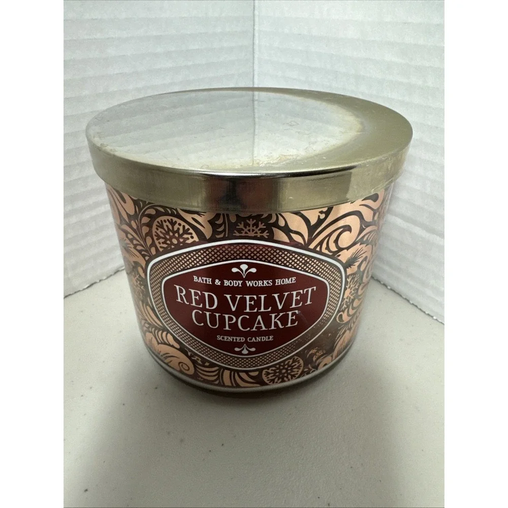 Bath & Body Works Home RED VELVET CUPCAKE Large 3 Wick Jar Candle Read Desc